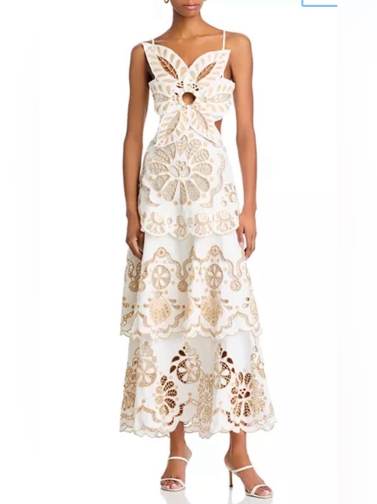 FARM Rio Dresses & Skirts - Farm Rio Off White Flower Richelie Dress